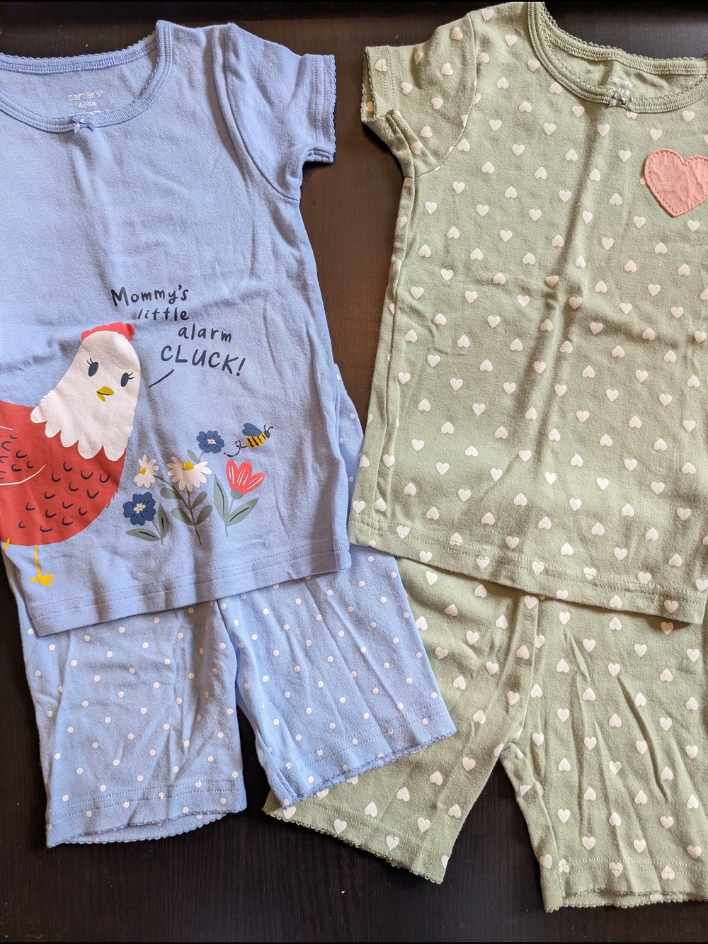 🐔 Carter's Girls Cotton Print Short Pajama Sets 4T